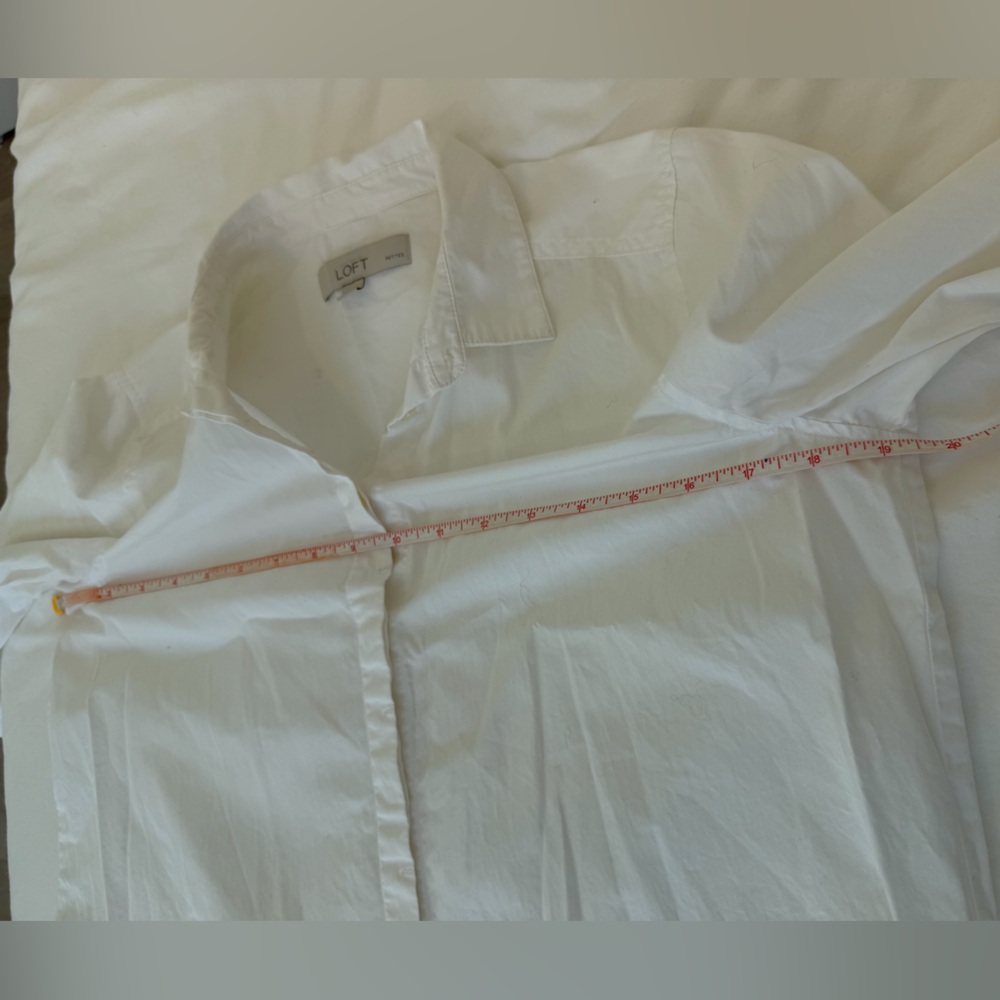 Loft White Petite Button-Down Blouse - image 6